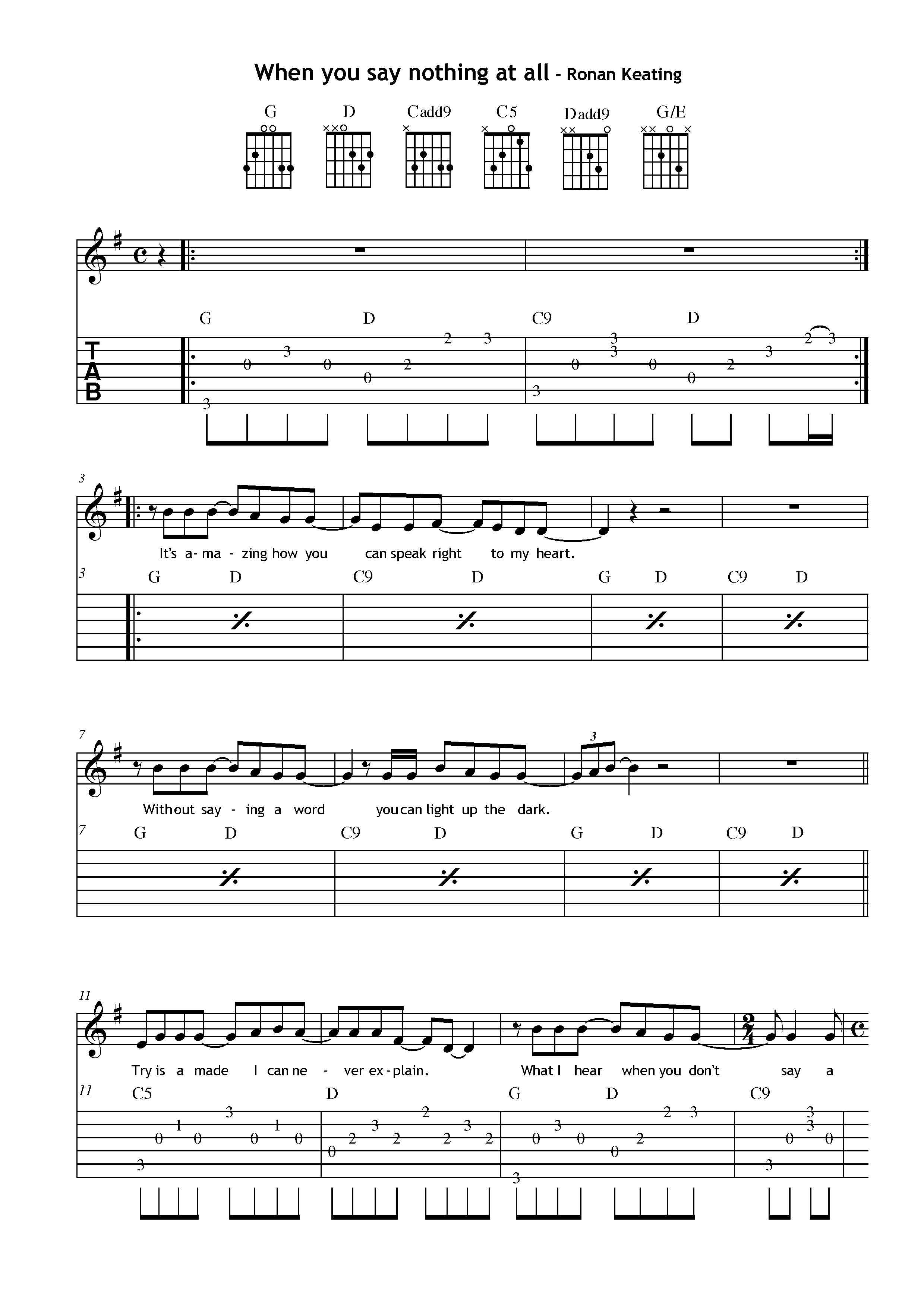 When you say nothing at all piano sheet music pdf